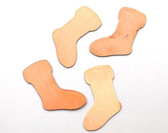 100 Christmas Santa Socks Copper Blanks