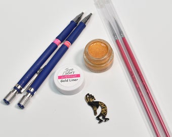 Gold Liner Kit - great for adding metallic detailds and contour on enameled components-Lead free
