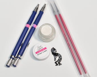 Silver Liner Kit - great for adding metallic details and contour on enameled components -Lead free