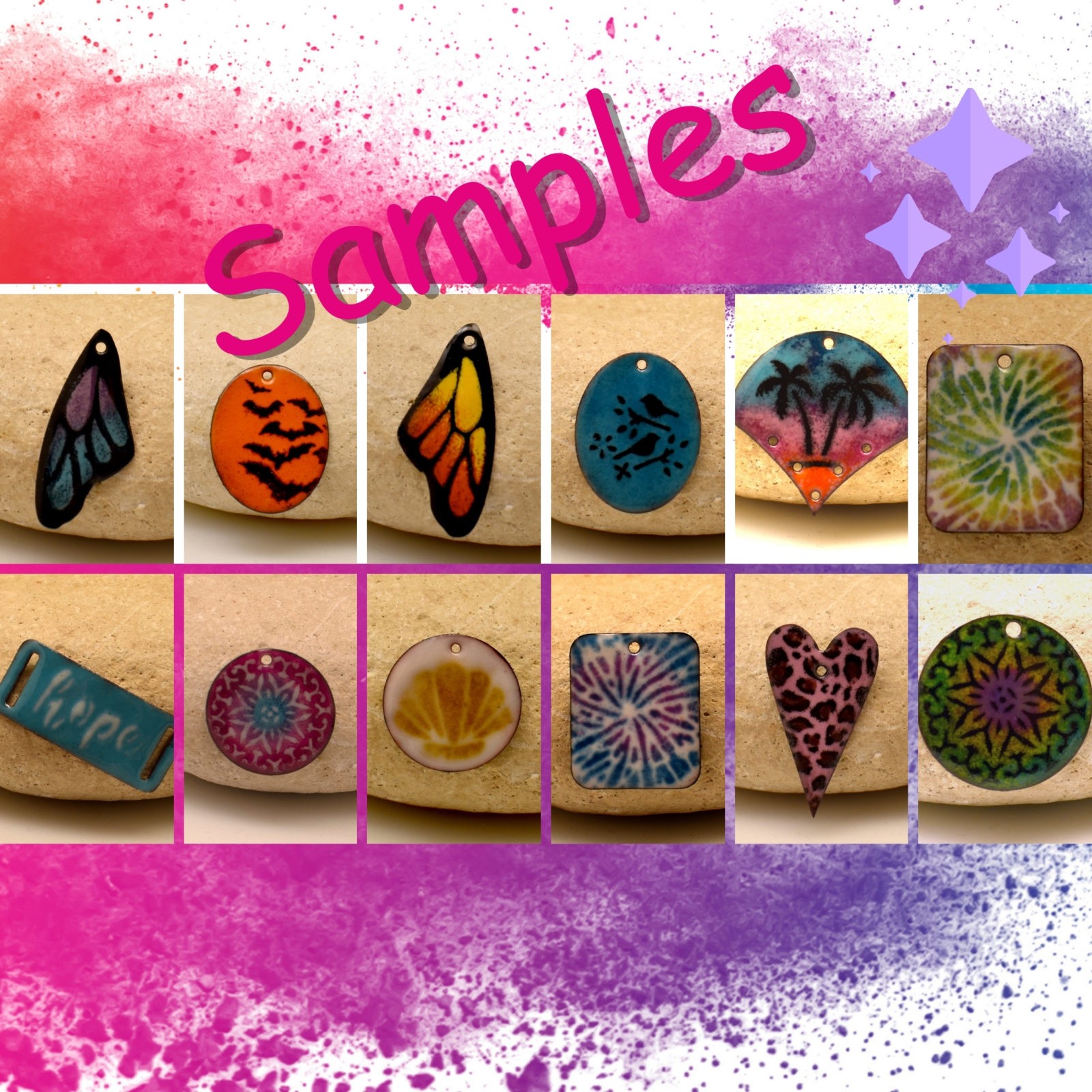 20 Different Designs Stencils With Folder - great for adding enamel powders - 3 kits available - Image 4