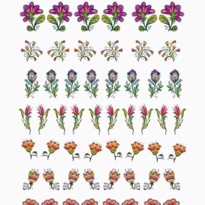 1001 Flowers Ceramic decals - Enamel Decal - Fusible Decal - Glass Fusing Decal ~ Waterslide Decal