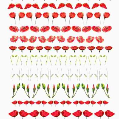 1005 Ceramic decals - Enamel Decal - Fusible Decal - Glass Fusing Decal ~ Waterslide Decal