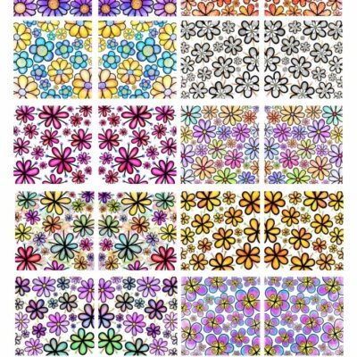 Flowers Ceramic decals - Enamel Decal - Fusible Decal - Glass Fusing Decal ~ Waterslide Decal