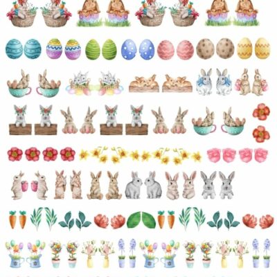 Easter Ceramic decals - Enamel Decal - Fusible Decal - Glass Fusing Decal ~ Waterslide Decal