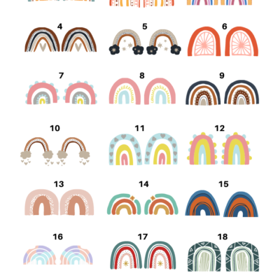 2016 Rainbow Ceramic decals - Enamel Decal - Fusible Decal - Glass Fusing Decal ~ Waterslide Decal