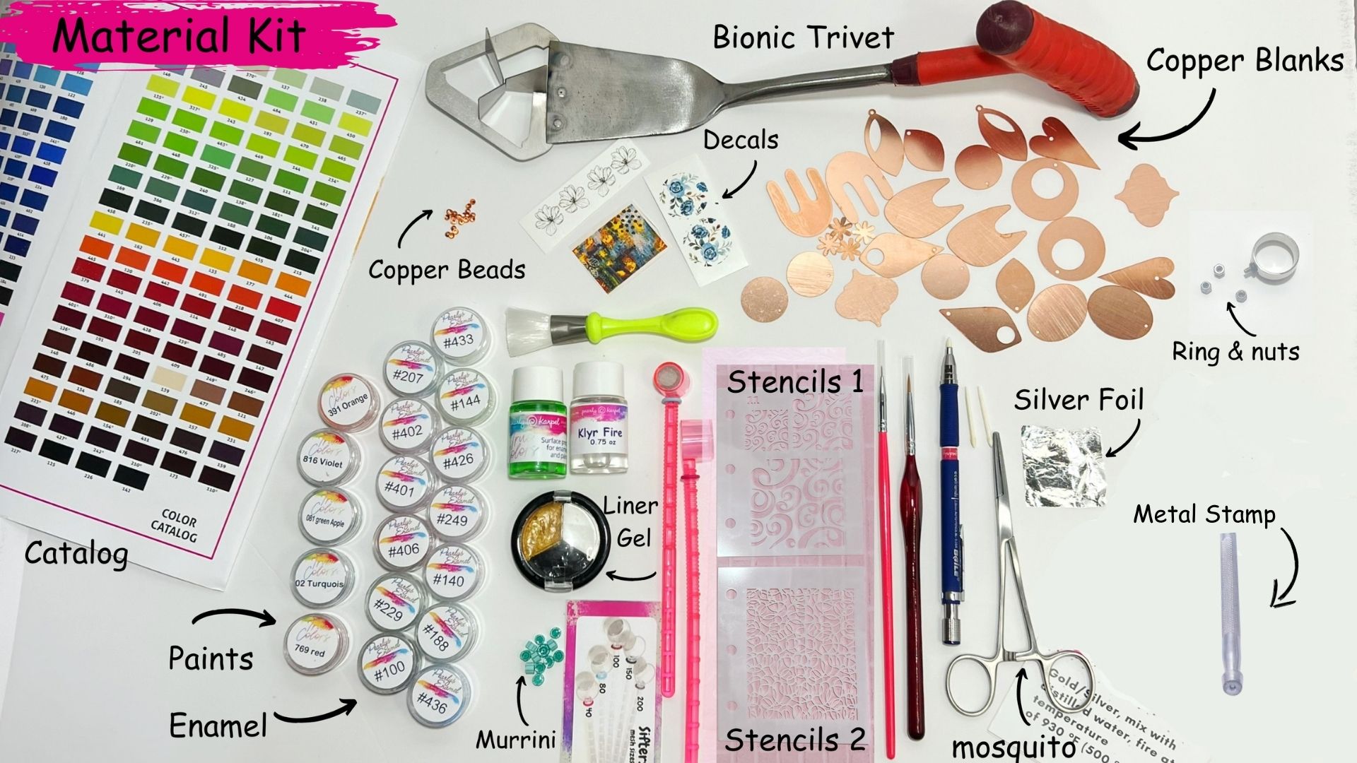 "Enamored with Enamel" Course and Material Kit - The magical synthesis of copper, enamel and glass in the flame for Lampworkers