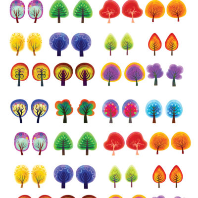 Trees Ceramic decals - Enamel Decal - Fusible Decal - Glass Fusing Decal ~ Waterslide Decal - 4008