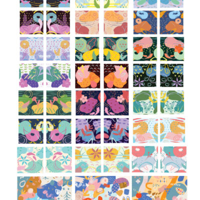 Abstract Ceramic decals - Enamel Decal - Fusible Decal - Glass Fusing Decal ~ Waterslide Decal - 5003