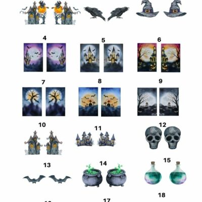 Halloween - Ceramic decals - Enamel Decal - Fusible Decal - Glass Fusing Decal ~ Waterslide Decal - 6003