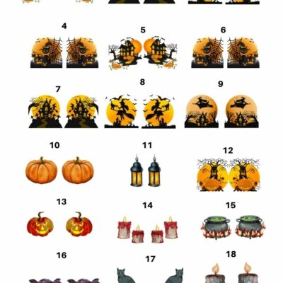 Halloween - Ceramic decals - Enamel Decal - Fusible Decal - Glass Fusing Decal ~ Waterslide Decal - 6004