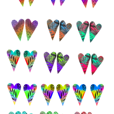 6101 Hearts Ceramic decals - Enamel Decal - Fusible Decal - Glass Fusing Decal ~ Waterslide Decal - 6101