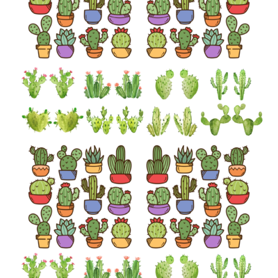 7005 Cactus Ceramic decals - Enamel Decal - Fusible Decal - Glass Fusing Decal ~ Waterslide Decal