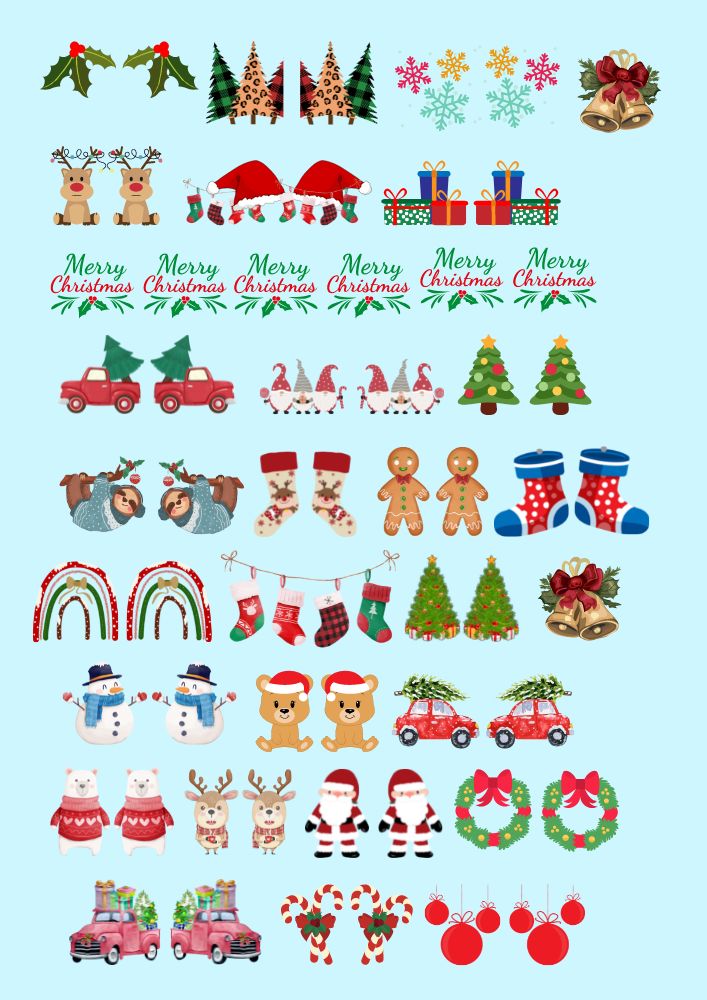 7001 Christams Ceramic decals - Enamel Decal - Fusible Decal - Glass Fusing Decal ~ Waterslide Decal