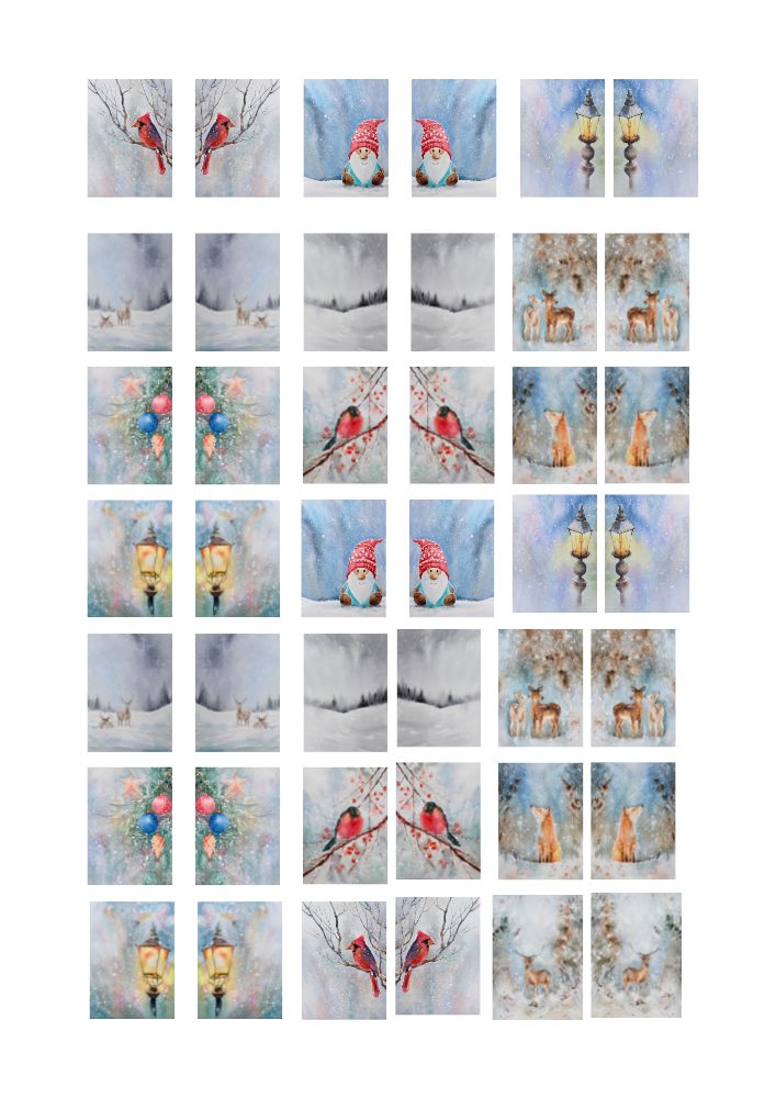 7003 Christams Ceramic decals - Enamel Decal - Fusible Decal - Glass Fusing Decal ~ Waterslide Decal