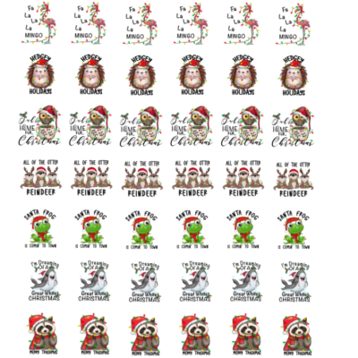 4030 Christams Ceramic decals - Enamel Decal - Fusible Decal - Glass Fusing Decal ~ Waterslide Decal