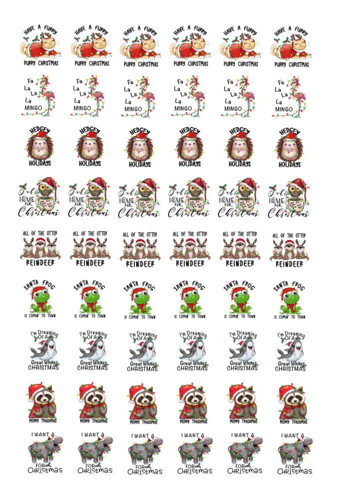 4030 Christams Ceramic decals - Enamel Decal - Fusible Decal - Glass Fusing Decal ~ Waterslide Decal