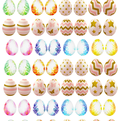 Easter Eggs decals - Enamel Decal - Fusible Decal - Glass Fusing Decal ~ Waterslide Decal 2119