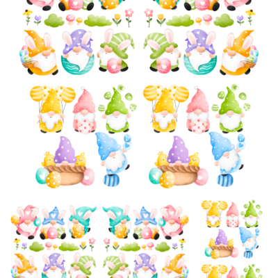 Easter Gnome Ceramic decals - Enamel Decal - Fusible Decal - Glass Fusing Decal ~ Waterslide Decal - 2118