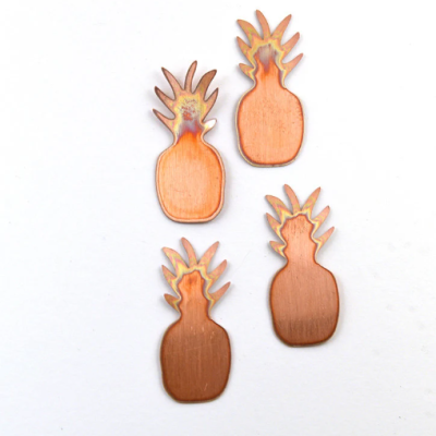 71# Pineapple copper blank , stamped enamel , solid copper, disc, stamping blank, personalized disc, copper blank, raw copper