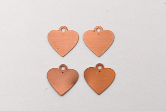 Copper - 207# Heart copper blank, 24 Gauge, Solid 15mm