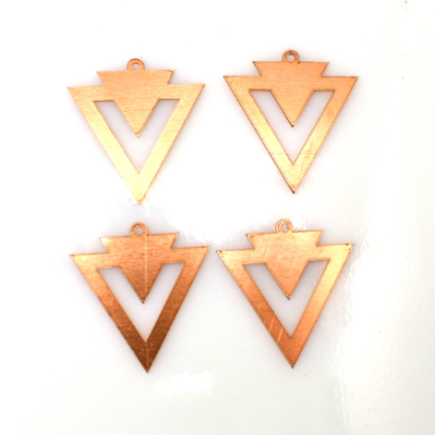 Copper - 355# Triangle copper blank , stamped solid copper, round stamping blank, personalized , copper blank, raw copper