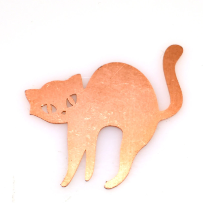 Copper - 406# Halloween Cat copper ,stamped solid copper, stamping blank, personalized ,copper blank, raw copper