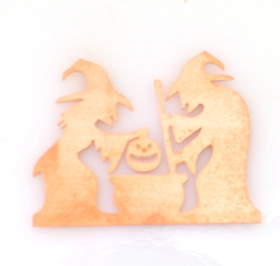 Copper - 410# Halloween 2 witches and pot copper blank - 24 Gauge, raw Solid