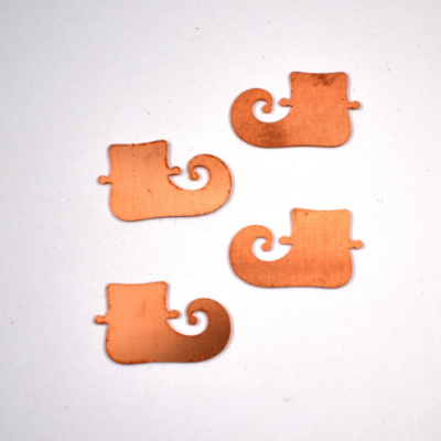 634# Halloween Boots copper blank - 24 Gauge, raw Solid