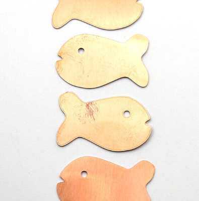Copper - 65# Fish Copper blank ,stamped solid copper, round stamping blank, personalized ,copper blank, raw copper