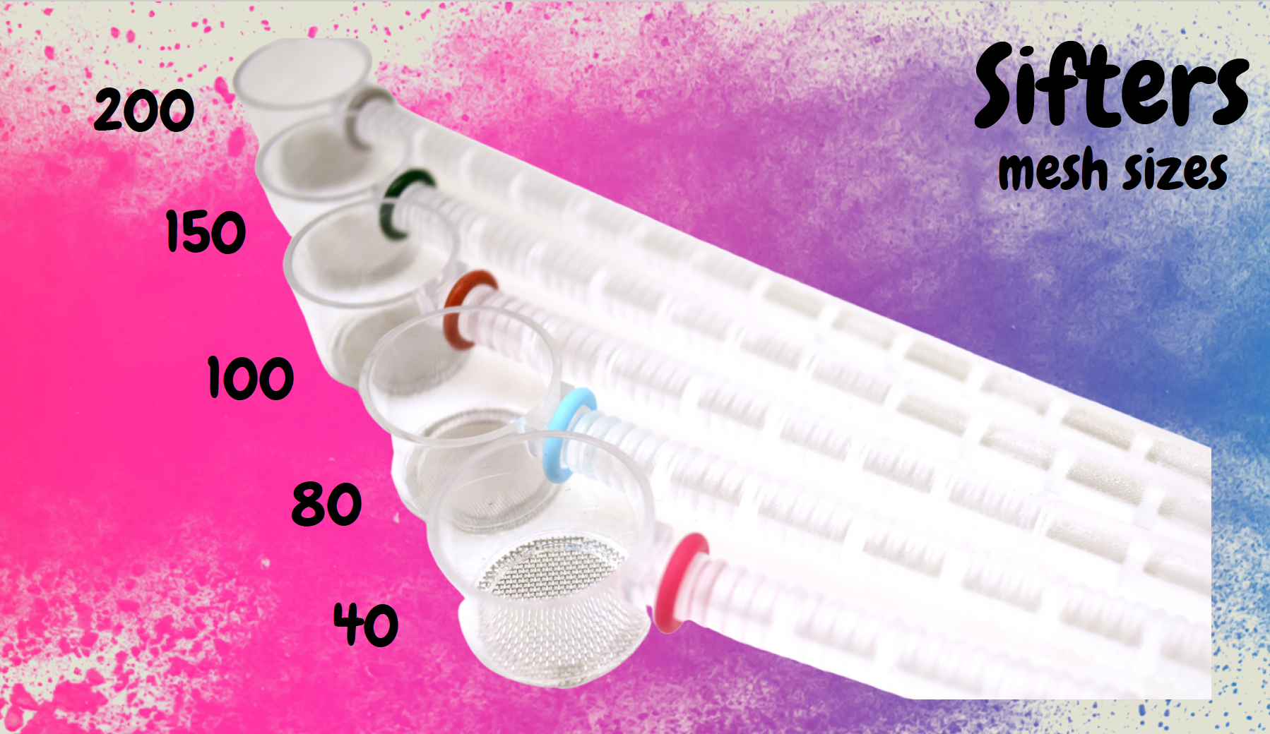 Enameling Sifters for copper/silver/gold enameling, lampwork beads, glass fusing, Mesh 40 60 80, 100, 150, 200 0.5", 0.75", 1.25" - Image 2