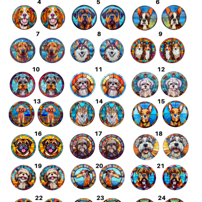 Dogs Ceramic decals - Enamel Decal - Fusible Decal - Glass Fusing Decal ~ Waterslide Decal 4412