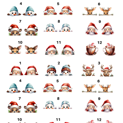 11101 Christmas Ceramic decals - Enamel Decal - Fusible Decal - Glass Fusing Decal ~ Waterslide Decal 11101