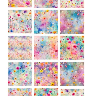 Flowers Ceramic decals - Enamel Decal - Fusible Decal - Glass Fusing Decal ~ Waterslide Decal 40051