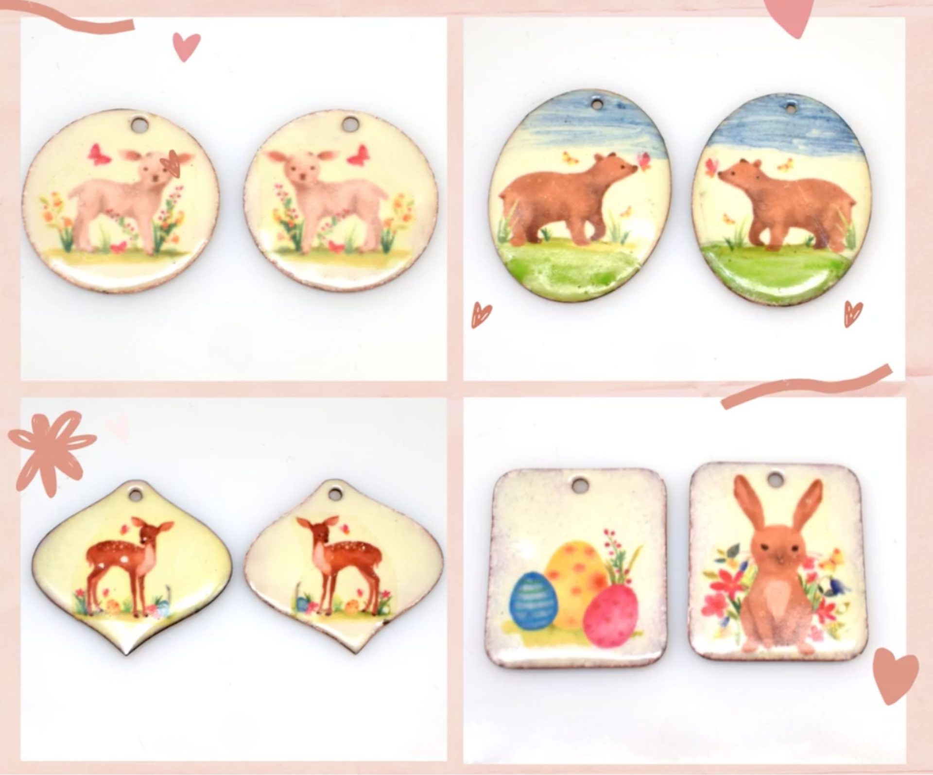 enameled pair with decals