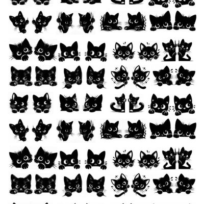 Ceramic decals Cats - Enamel Decal - Fusible Decal - Glass Fusing Decal ~ Waterslide Decal #30100